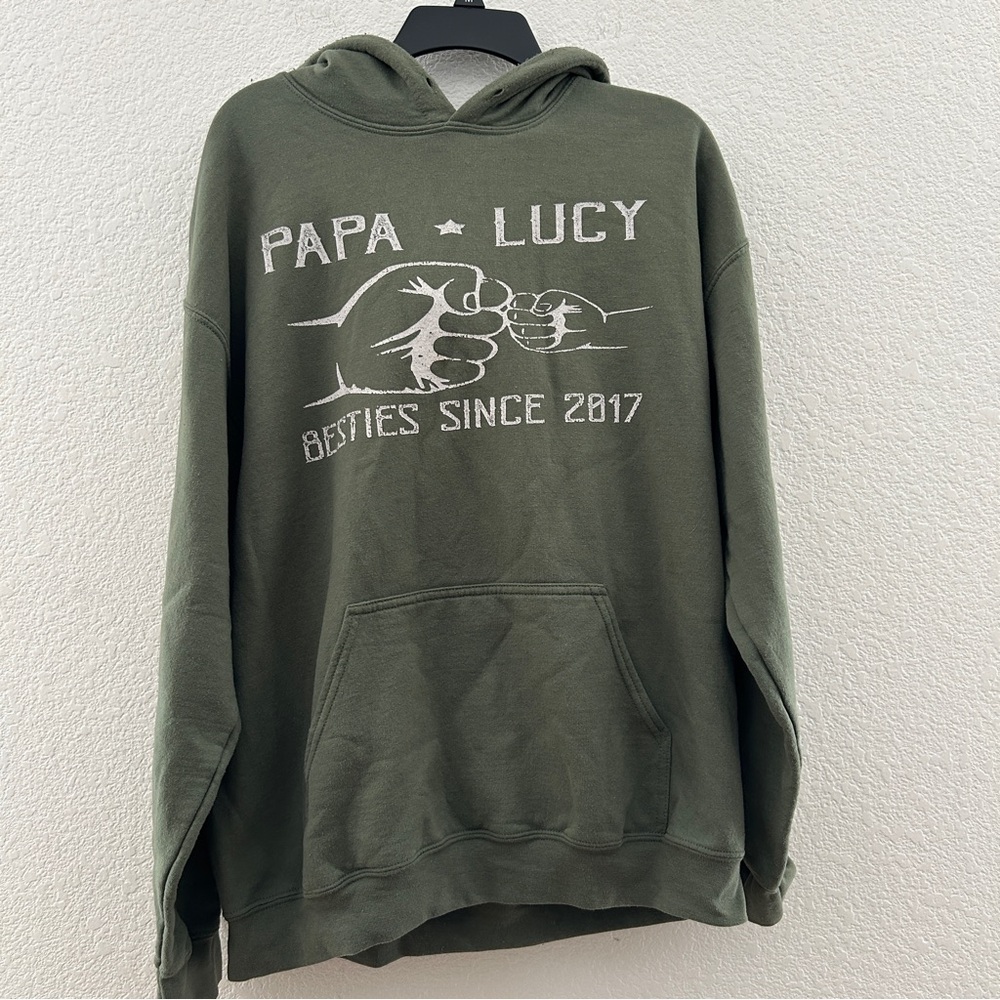 Gildan Olive Green Crewneck Hoodie (Heavy Blend)